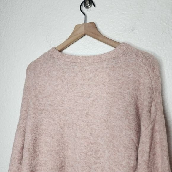 Madewell Gladwell Ballon-Sleeve Pullover Sweater in Pink Women's Size Small - Picture 3 of 6